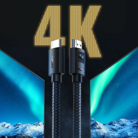 UGREEN Kabel przewód audio wideo HDMI 2.0 4K wytrzymały w oplocie 1m czarny