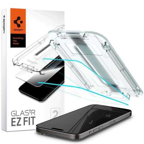 SPIGEN Szkło hartowane Glas.tR EZ Fit na iPhone 15 Pro - ZESTAW 2 szt.