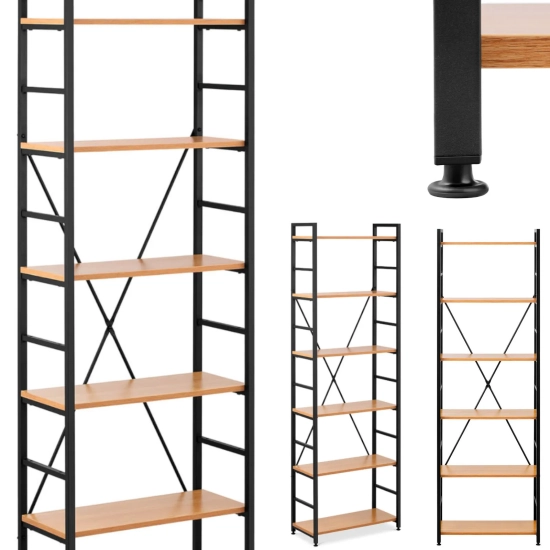 FROMM&STARCK STAR_BC_05 – regał loftowy na książki, 6 półek, 60 × 28 ×