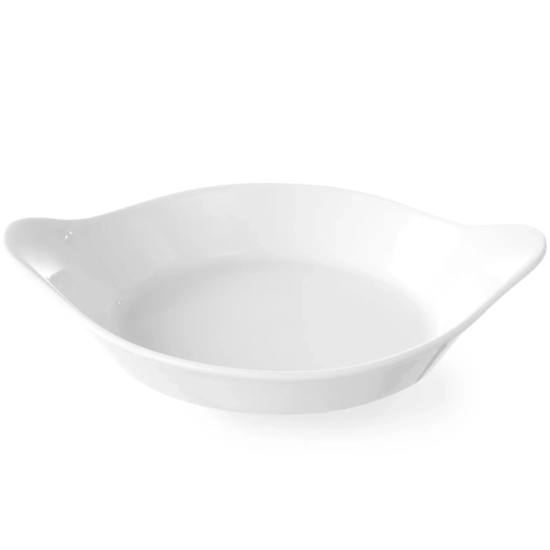 Półmisek do zapiekania okrągły z uchwytami 185x152mm kremowy porcelana