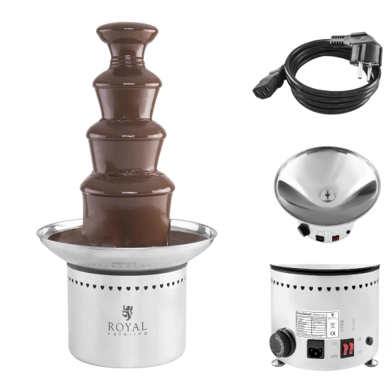 Royal Catering Fontanna do FONDUE z czekolady stalowa 4 piętra 230W