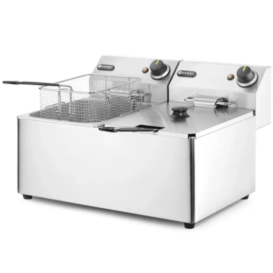 Frytownica gastronomiczna podwójna Kitchen Line 7kW 230V 2 x 8L - Hendi