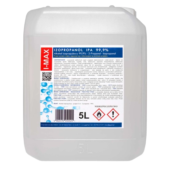 GSG24 Alkohol izopropylowy Izopropanol IPA I-MAX 99,9% 5L