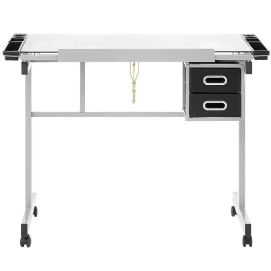 FROMM&STARCK STAR_DESK_10 – mobilne biurko kreślarskie ze szklanym blatem