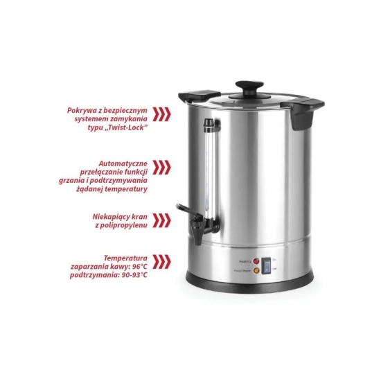 REVOLUTION Zaparzacz perkolator do kawy i herbaty stalowy 950W 5L