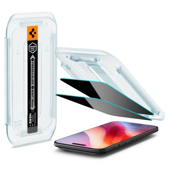 SPIGEN Szkło prywatyzujące z aplikatorem na iPhone 17 Air Glas.TR EZ Fit