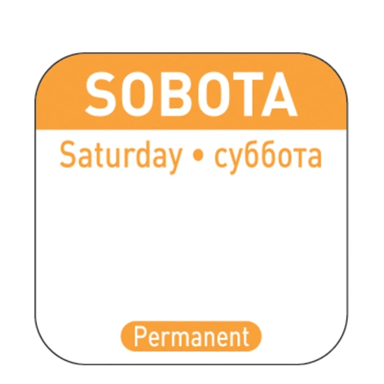 Naklejki food safety na pojemniki wielokrotnego użytku Sobota PL RU EN