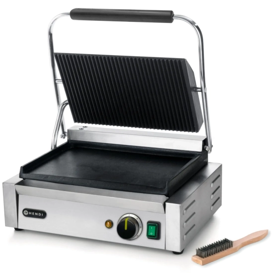Kontakt grill kontaktowy PANINI góra ryflowana dół gładki 2200W - Hendi