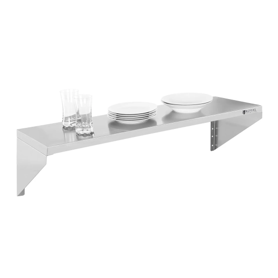 Royal Catering Półka ścienna wisząca stalowa nierdzewna pojedyncza 90cm