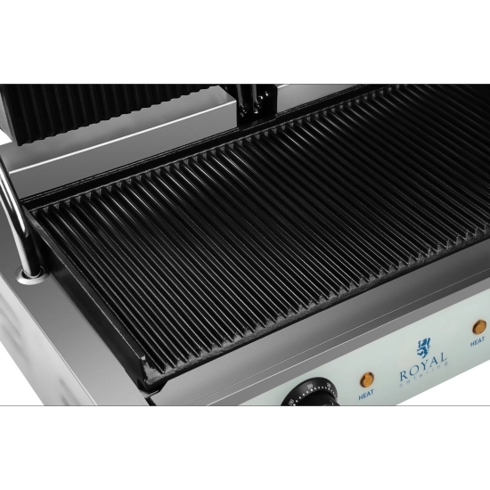 Royal Catering Grill kontaktowy podwójny dwustronny ryflowany