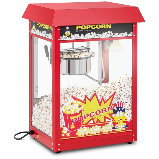Royal Catering Barowa maszyna do popcornu z czerwonym daszkiem