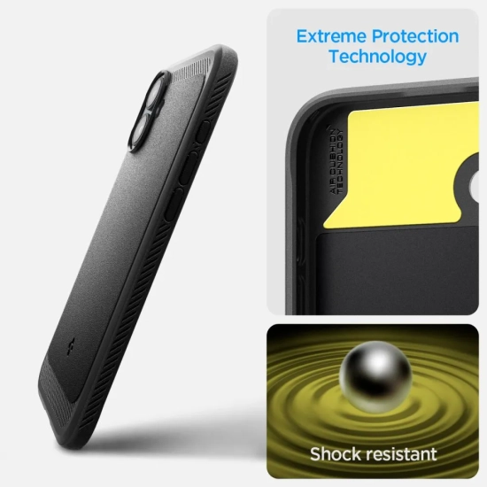 SPIGEN Etui plecki do iPhone 16 Rugged Armor MagSafe - czarne