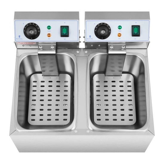 Royal Catering Frytownica podwójna gastronomiczna elektryczna 230 V 2 x