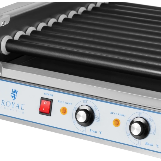 Royal Catering Grill rolkowy z szybą Roller grill z rolkami z teflonu 11T