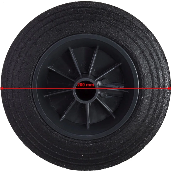 PRO-LINE Koło kółko do kubła kontenera na odpady gumowe śr. 200mm