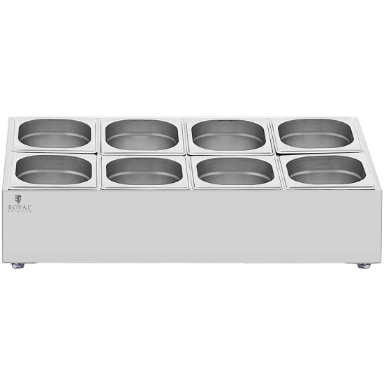 Royal Catering Ekspozytor stojak na pojemniki gastronomiczne 8 x GN 1/6 +