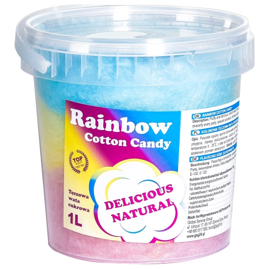 Bartpol Kolorowa tęczowa wata cukrowa Rainbow Cotton Candy 1L
