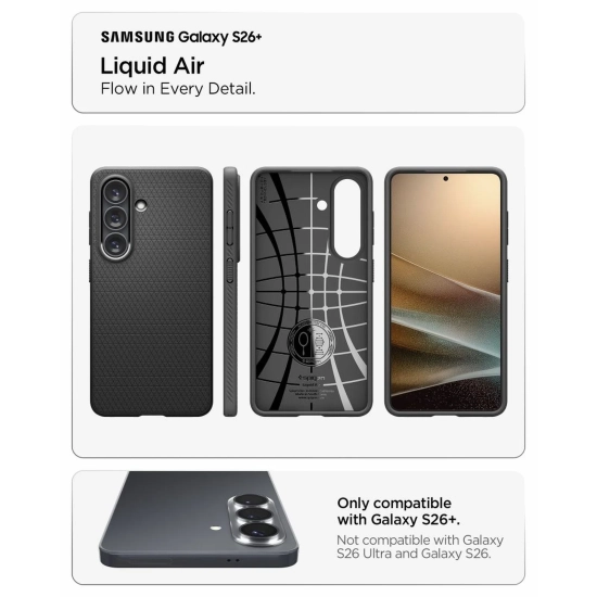 SPIGEN Etui pokrowiec case na Samsung Galaxy S26+ Liquid Air - czarny mat