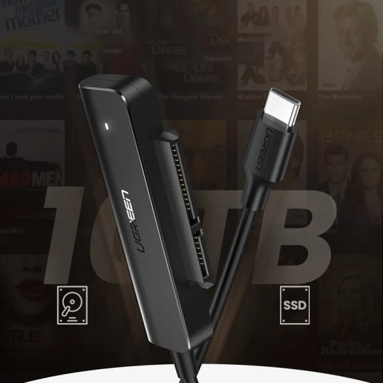 UGREEN Adapter przejściówka dysku HDD SSD 2.5'' SATA III 3.0 na USB-C