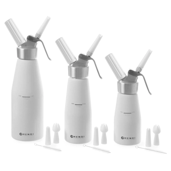 Syfon do bitej śmietany N2O Kitchen Line ZESTAW + 3 końcówki 0.25L - biały