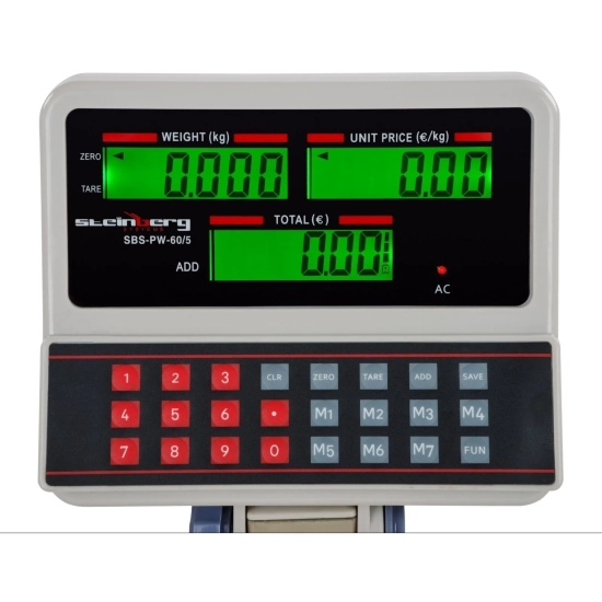 Waga sklepowa platformowa Steinberg Systems SBS-PW-60/5, 60 kg / 5 g