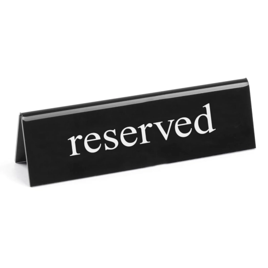 Tabliczka informacyjna dwustronna REZERWACJA RESERVED tworzywo plexiglas