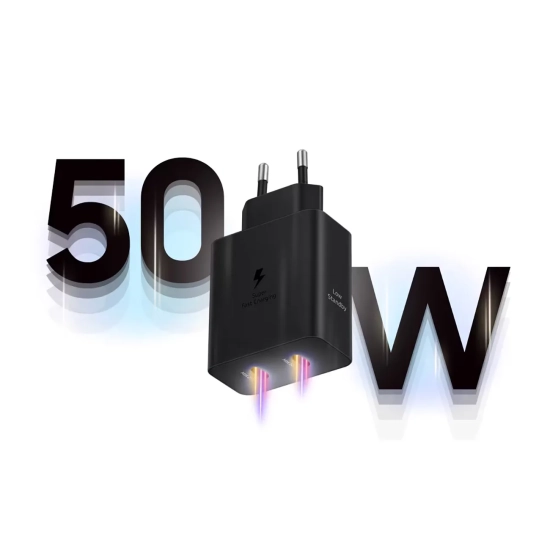 Ładowarka sieciowa Samsung Power Adapter Duo 2x USB-C 50W - czarna