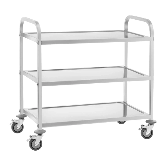 Royal Catering Wózek kelnerski 3-półkowy do 150 kg Stal nierdzewna RCSW-6.2