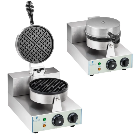 Royal Catering Gofrownica okrągła pojedyncza TEFLON gofr o średnicy 18,5cm