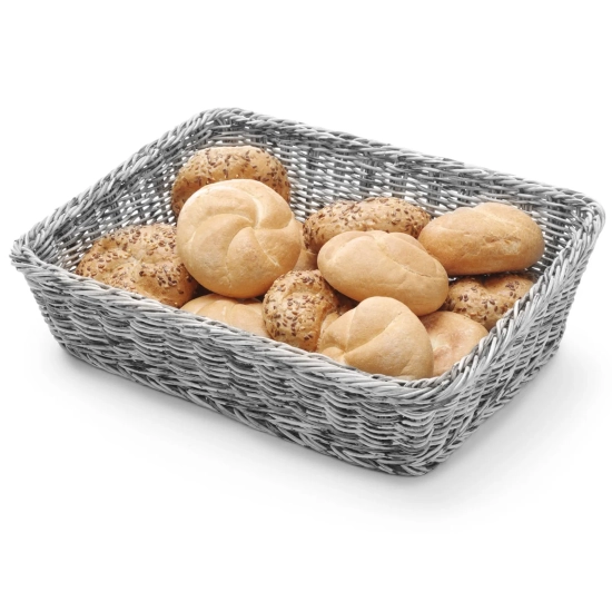 Kosz ekspozycyjny na pieczywo chleb skośny prostokątny szary 400x300x120