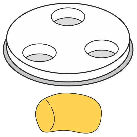 Końcówka do wyrobu makaronu GNOCCHI grube pełne rurki 1 otwór śr. 13 mm
