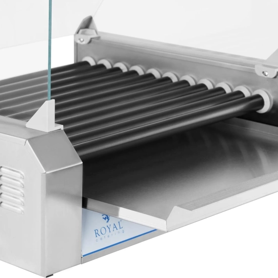 Royal Catering Grill rolkowy z szybą Roller grill z rolkami z teflonu 11T