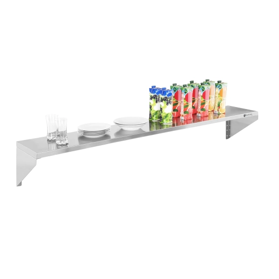 Royal Catering Półka ścienna wisząca stalowa nierdzewna pojedyncza 180cm