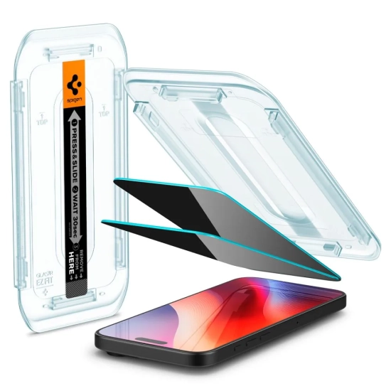 SPIGEN Szkło hartowane na iPhone 16 Pro Glas.tR EZ Fit Privacy - 2 szt.