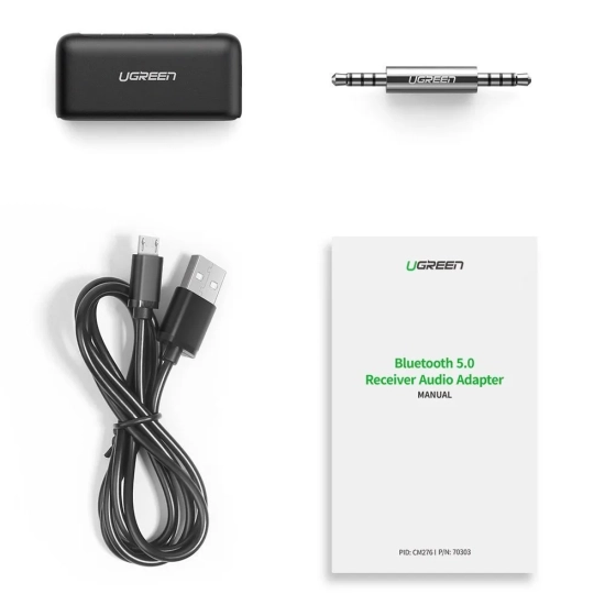 UGREEN Odbiornik dźwięku audio do samochodu Bluetooth 5.0 AUX mini jack