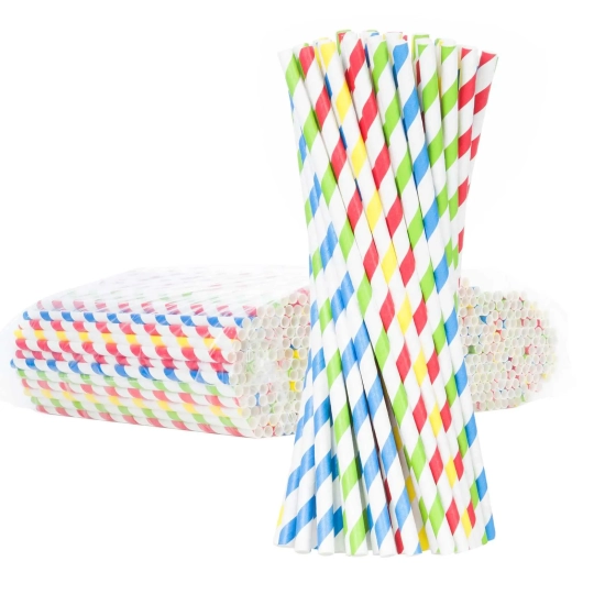 GSG24 Słomki papierowe BIO ekologiczne PAPER STRAWS 6/205mm - mix 500szt.