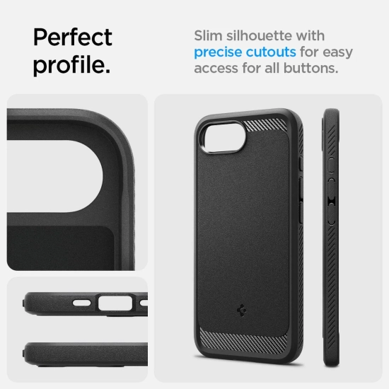 SPIGEN Etui case na iPhone 16e Rugged Armor MagSafe - czarne