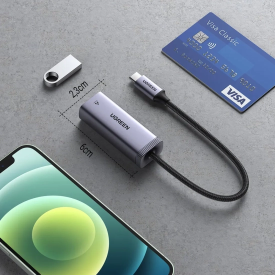 UGREEN Zewnętrzna karta sieciowa USB Typ C - RJ45 1Gbps
