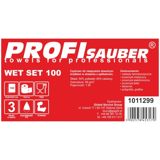 PROFI SAUBER Ściereczki w wiaderku do nasączania z dozownikiem ProfiSauber