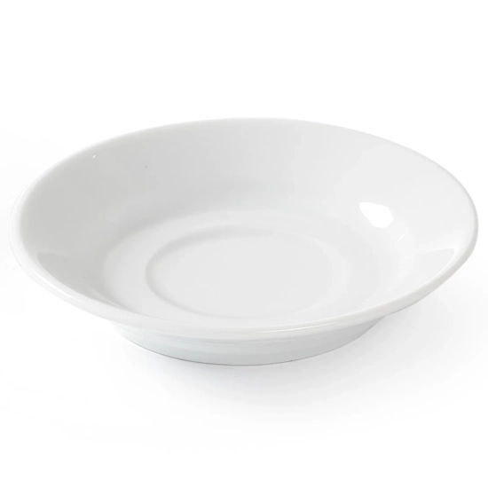 Spodek do filiżanki do kawy i herbaty OPTIMA biała porcelana śr. 115mm