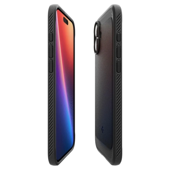 SPIGEN Etui plecki do iPhone 16 Rugged Armor MagSafe - czarne