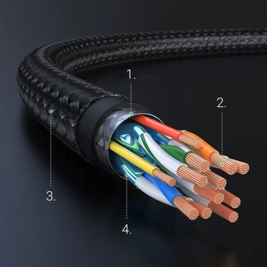 UGREEN Kabel przewód audio wideo HDMI 2.0 4K wytrzymały w oplocie 1m czarny