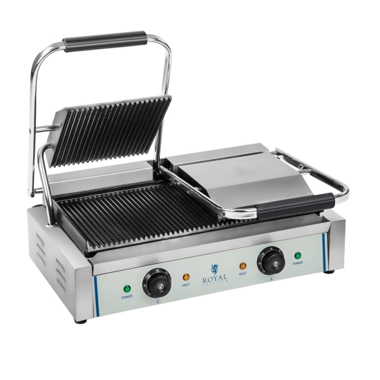 Royal Catering Grill kontaktowy podwójny dwustronny ryflowany