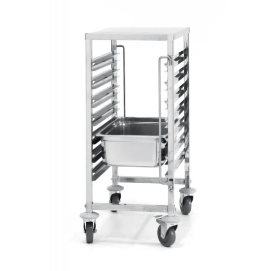 Wózek do transportu pojemników 7 x GN 1/1 z blatem roboczym - Hendi 810668