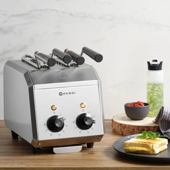 Toster kanapkowy z timerem podwójny 1200W- Hendi 261163