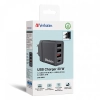 Verbatim 49700 ładowarka sieciowa USB 30 W, 4 porty, czarna — produkt na białym tle