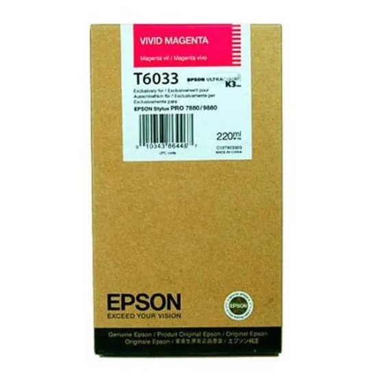 Oryginalny tusz Epson vivid C13T603300, magenta, 220 ml