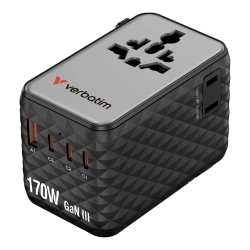 Adapter Verbatim podróżny Charge, n, podróżny GaN III 2 × USB-C 30190