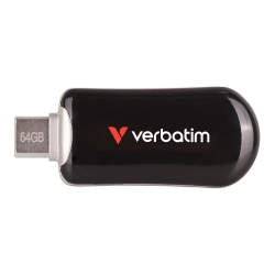 Pendrive Verbatim Plectra 64 GB MPN 30224 w kolorze czarny, ze złączem USB-C.