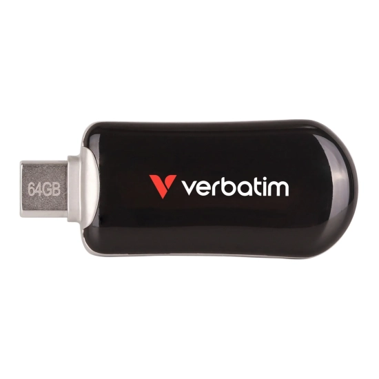 Pendrive Verbatim USB C, 64 GB, Plectra, czarny, USB C 30224